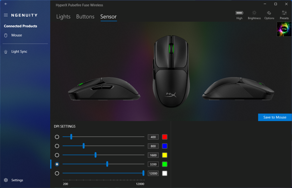 HyperX Pulsefire Fuse Gaming Mouse 2026